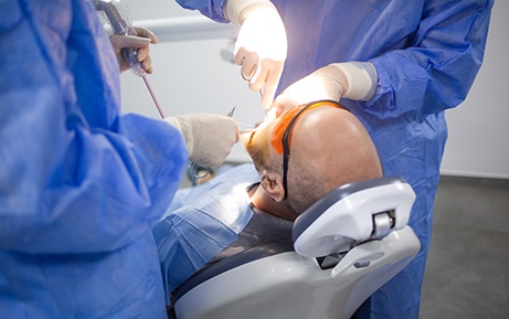 Patient in Clearwater getting dental implant surgery