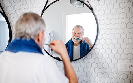 Man brushing his teeth